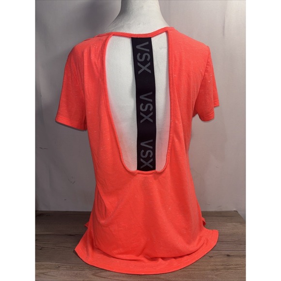 Victoria's Secret Tops - Womens M VSX Victorias Secret Sport Cutout Back Workout Tee Bright Orange Hi Vis